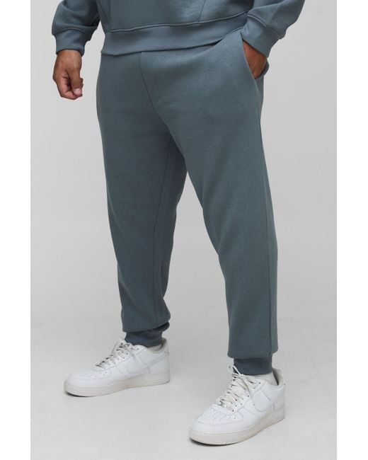 Plus Basic Slim Fit Jogger Boohoo de color Blue