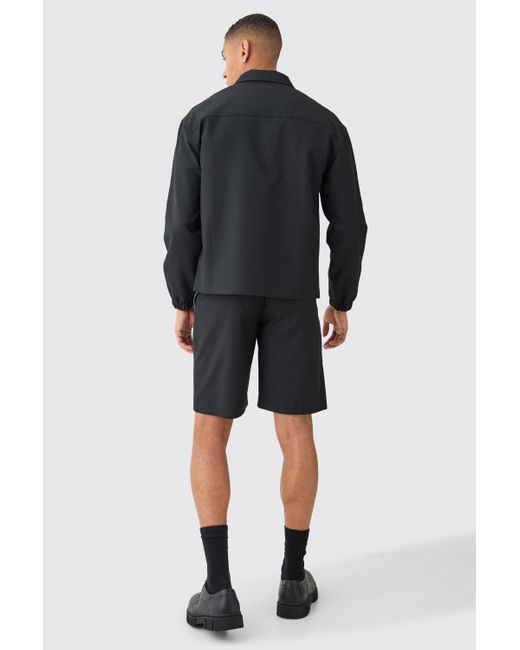 BoohooMAN Tailored Relaxed Fit Shorts in Black für Herren
