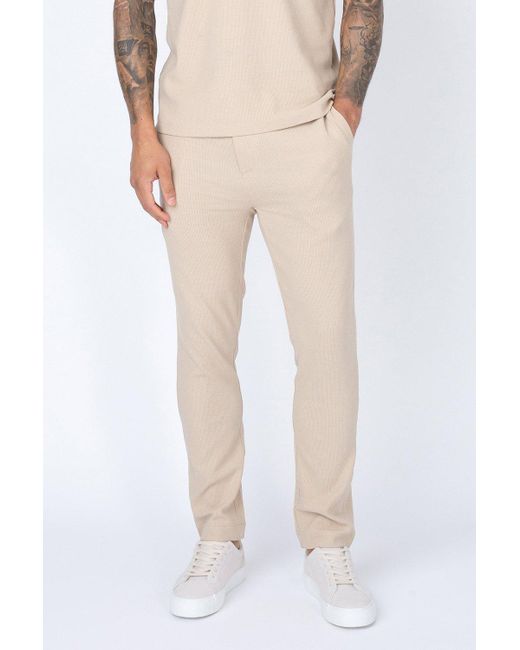 BoohooMAN Natural Luke 1977 Mayon Uncuffed Trousers for men