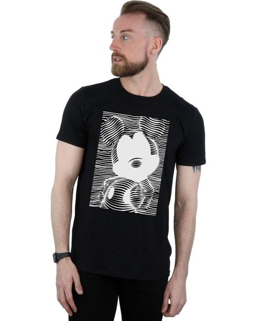 BoohooMAN Black Disney Mickey Mouse Lines T-shirt for men