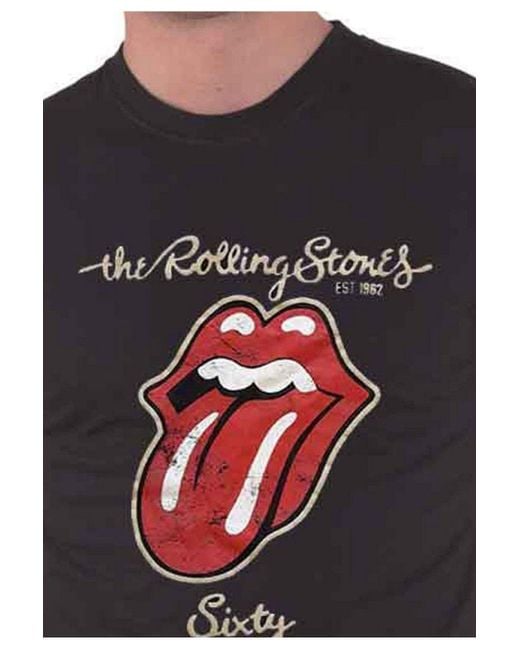 BoohooMAN Black The Rolling Stones Sixty Plastered Suede T-shirt for men