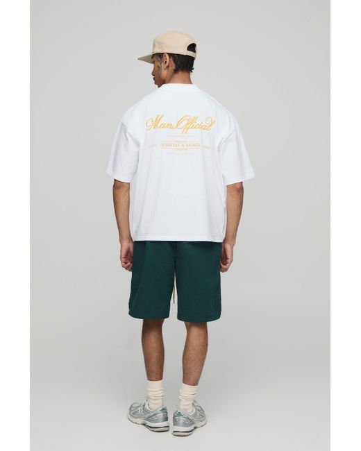 BoohooMAN White Oversized Boxy Extended Neck Man Official T-shirt for men