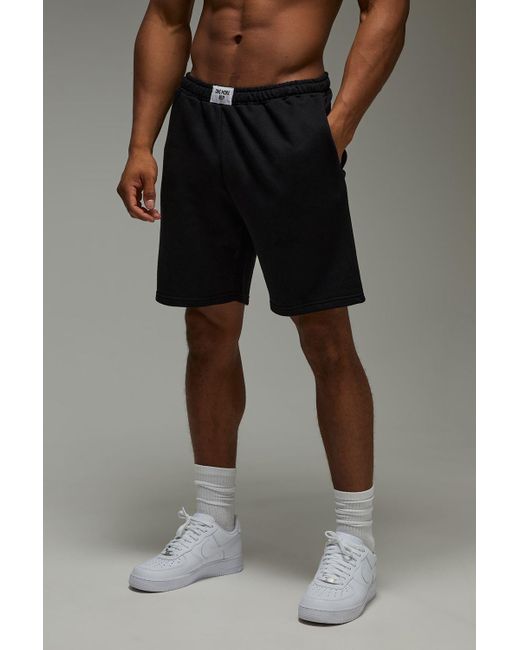 BoohooMAN Black One More Rep 7Inch Loose Fit Shorts for men