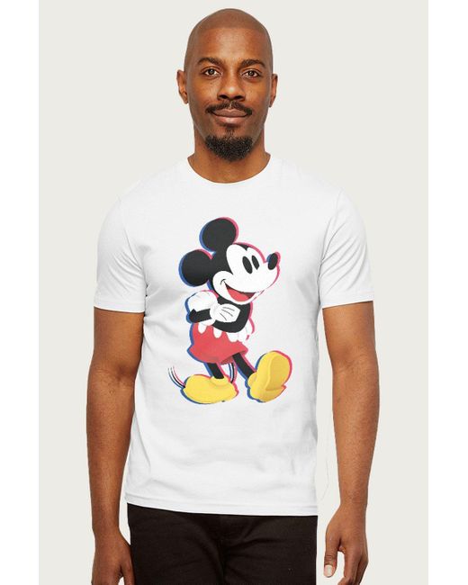 BoohooMAN White Disney Mickey Mouse Arms Folded T-shirt for men