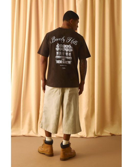 BoohooMAN Black Regular Beverly Hills Printed T-Shirt for men