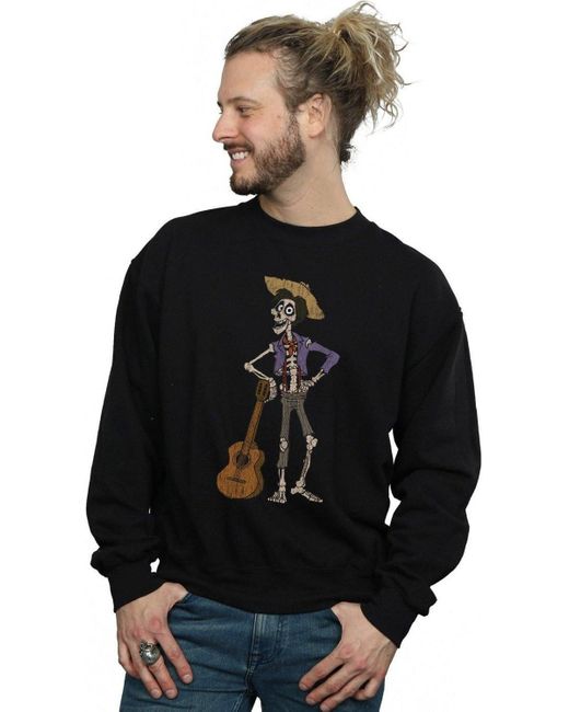 BoohooMAN Black Disney Coco Hector With Guitar Sweatshirt for men