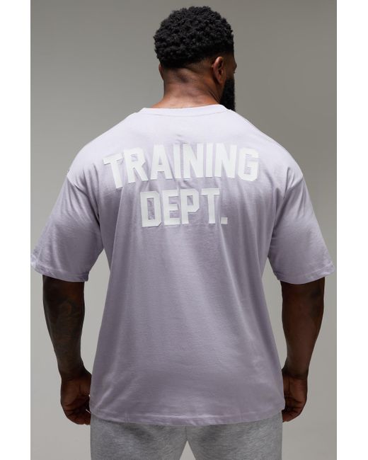 Camiseta Man Active Oversize Con Estampado Training Dept Boohoo de color Purple