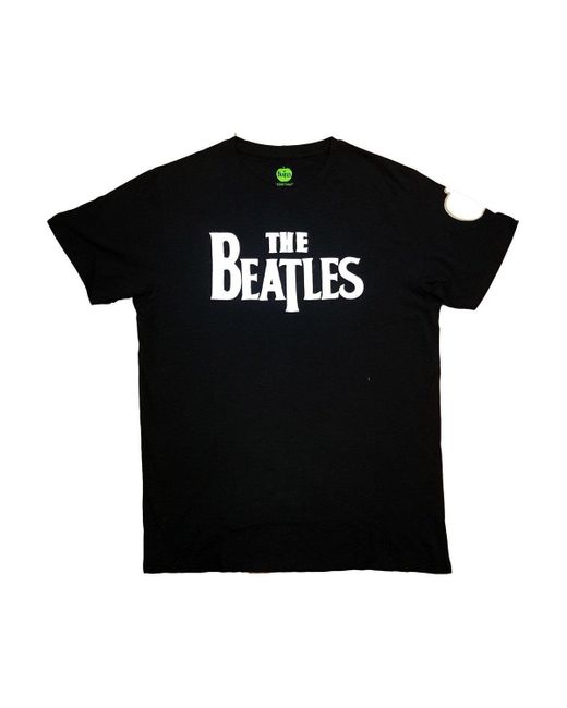 BoohooMAN Black The Beatles Drop T Logo T-shirt for men