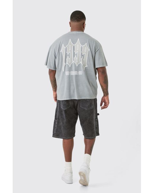 BoohooMAN Gray Plus 1999 Graphic T-shirt In Grey for men