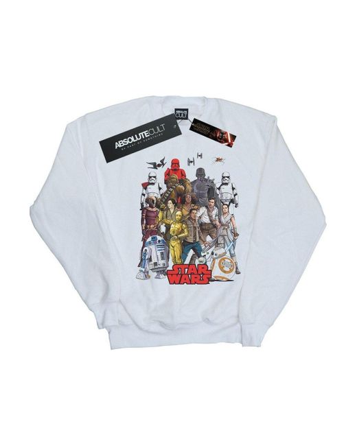 BoohooMAN White Star Wars The Rise Of Skywalker Character Collage Sweatshirt for men
