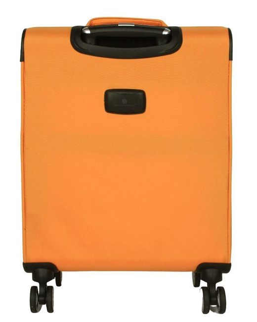 BoohooMAN Orange Infinity Leather Lightweight Yellow Suitcase 4 Wheel Luggage Travel Cabin Tsa Soft Bag for men