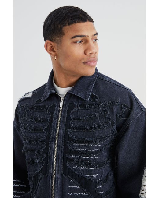 Skeleton outlet jean jacket