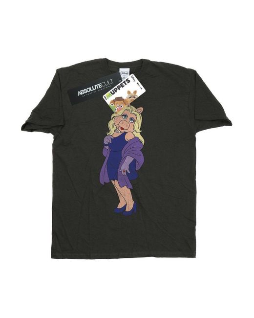 BoohooMAN Black Disney The Muppets Classic Miss Piggy T-shirt for men