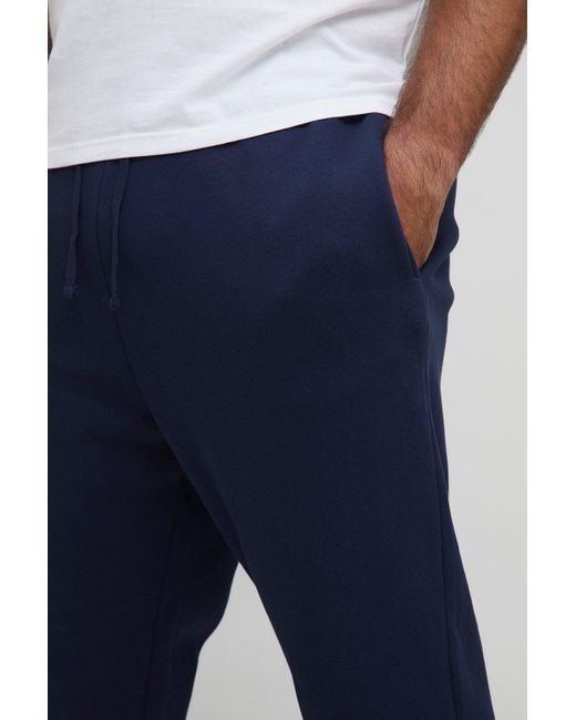 BoohooMAN Plus Basic Slim-Fit Jogginghose in Blue für Herren