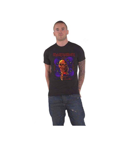 BoohooMAN Blue Iron Maiden Piece Of Mind Multi Head Eddie T Shirt for men
