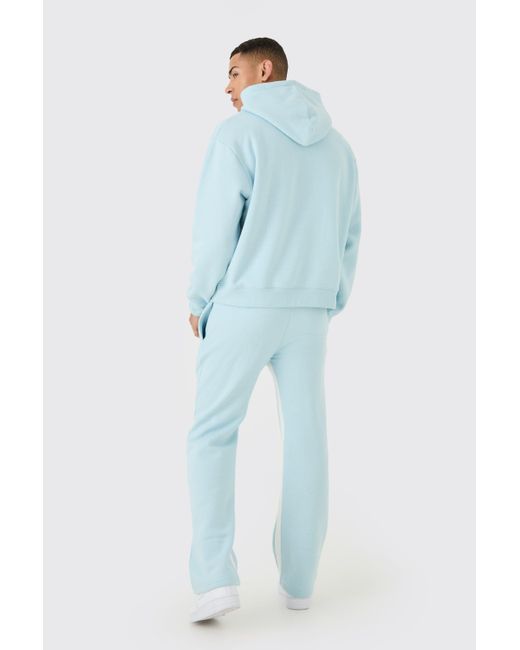 BoohooMAN Blue Oversized Boxy Limited Hooded Tracksuit for men