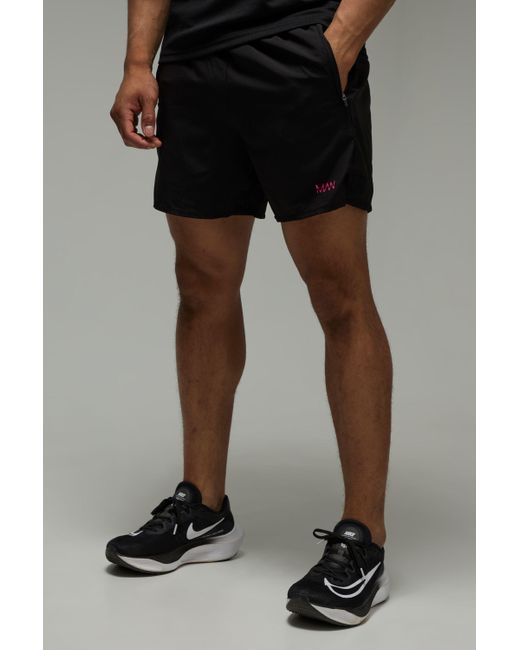 BoohooMAN Black Active Neon Logo 5Inch Short for men