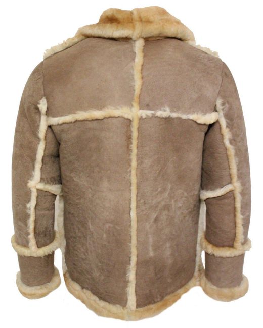 BoohooMAN Brown Infinity Leather Mens Designer Winter Sheepskin Fur Coat-zaragoza for men
