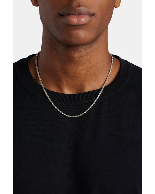 BoohooMAN Black Cernucci 3mm Rope Chain for men
