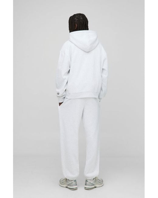 Basic Oversized Boxy Zip Through Hoodie Boohoo de color White