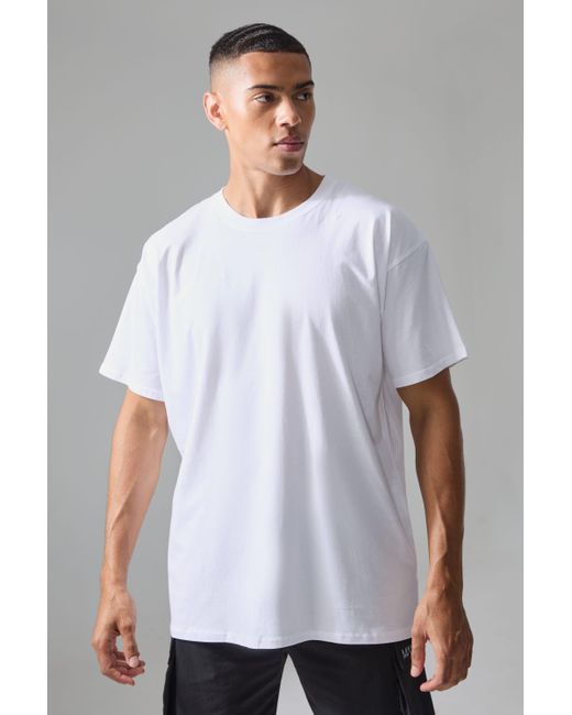 BoohooMAN Man Active Oversized Multi Graphic Back Print T-shirt in White für Herren