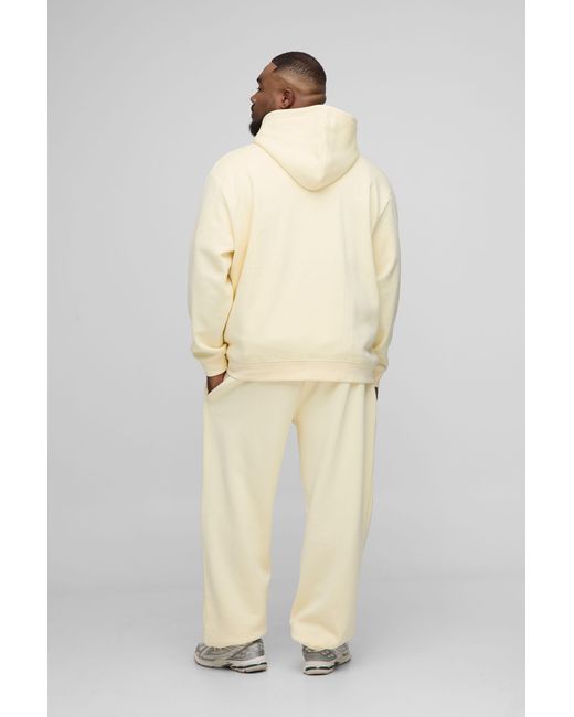 BoohooMAN Natural Plus Basic Oversized Zip Through Hoodie for men