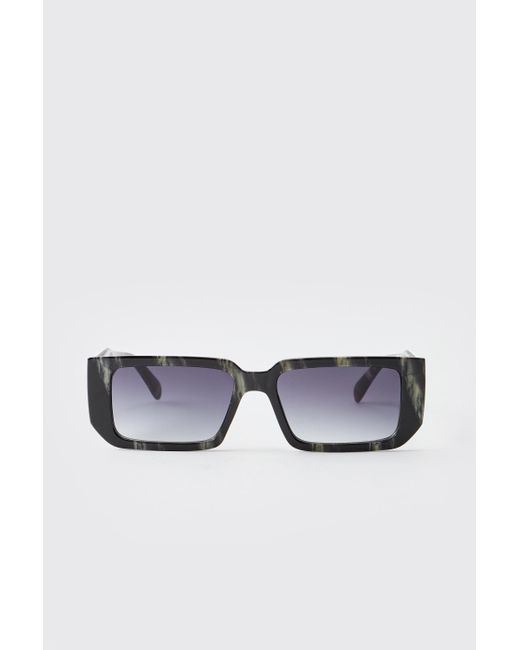 Gafas De Sol Rectangulares Con Estampado Efecto Mármol Boohoo de color White