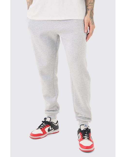 Tall Basic Skinny Fit Jogger In Grey Marl Boohoo de color White
