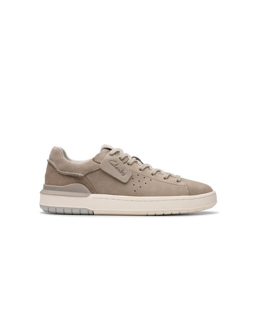 BoohooMAN Gray Clarks Courtlite 2 Run Grey Nubuck Trainers for men