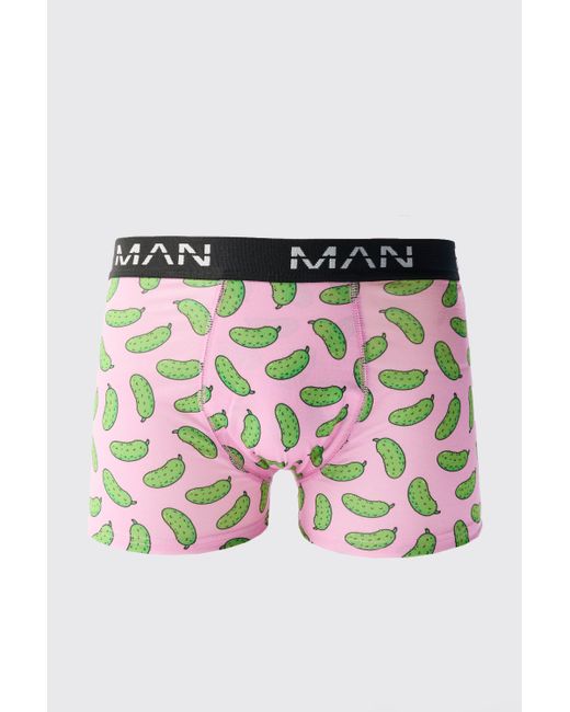 BoohooMAN Pink Gherkins Print Boxers for men