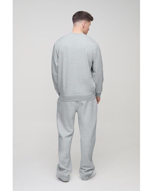 BoohooMAN White Tall Lightweight Loopback Regular Fit Basic Sweat for men