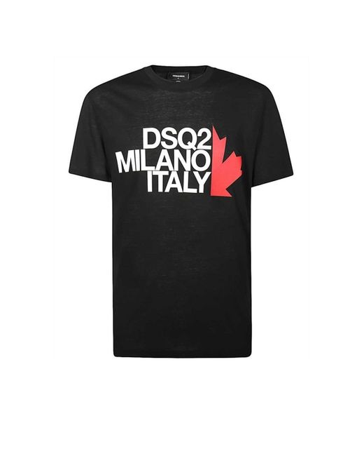 BoohooMAN Dsq2 Milano Italy Black T-shirt for men