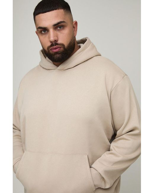 BoohooMAN Plus Basic Oversize Hoodie in Natural für Herren