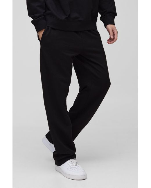 BoohooMAN Basic Jogginghose mit geradem Bein in Black für Herren