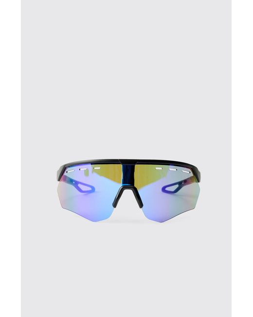 BoohooMAN Blue Active Running Sunglasses for men