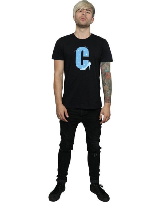 BoohooMAN Black Disney Alphabet C Is For Cinderella T-shirt for men