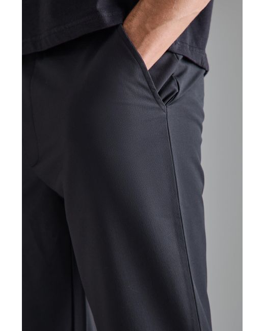 BoohooMAN Slim Fit Lightweight Stretch Smart Trousers in Black für Herren