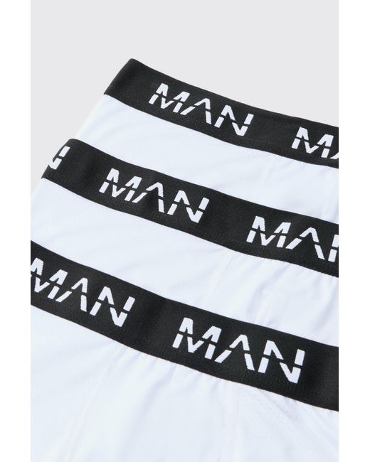 BoohooMAN White Man Active Performance 3 Pack Boxer for men