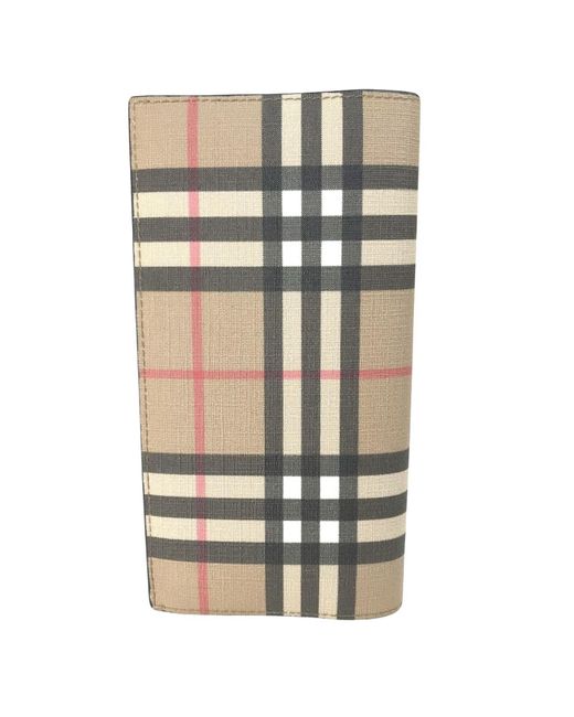 BoohooMAN White Burberry Preloved Check Ewallet 8015736 - Brown Wallets for men