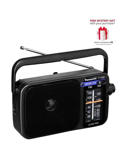 BoohooMAN Black Panasonic Rf-2400d Digital Portable Radio Am/fm for men