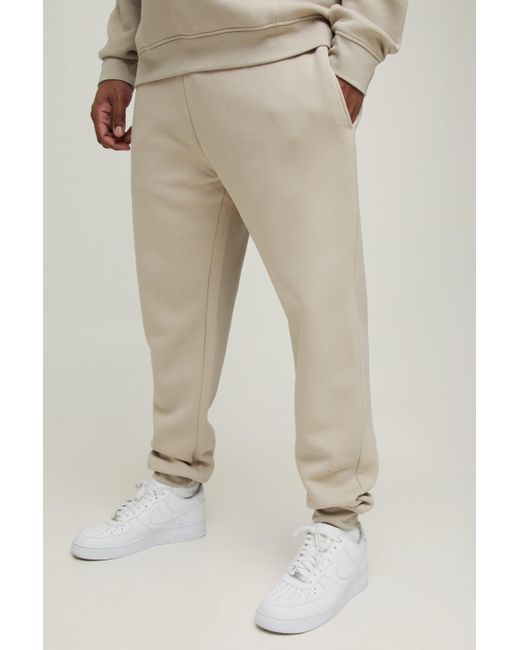 Pantalón Deportivo Plus Básico Pitillo De 330G/M2 Boohoo de color Natural