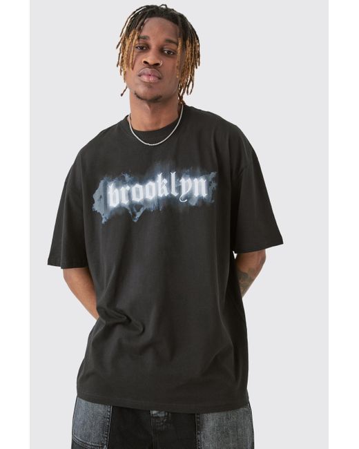 BoohooMAN Tall Brooklyn T-shirt In Black für Herren
