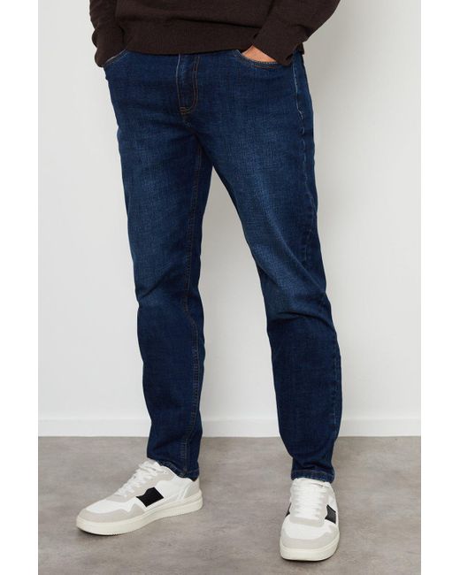 BoohooMAN Blue Threadbare 'monarch' Tapered Fit Premium Jeans With Stretch for men