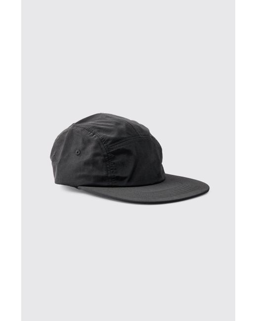 Woven Camper Hat In Black Boohoo de color Gray