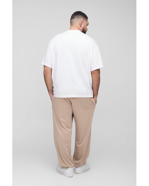 BoohooMAN Plus Oversize Basic Jogginghose in Natural für Herren