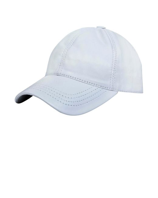 BoohooMAN White Infinity Leather Real Nappa Leather Adjustable Golf Snapback Plain Baseball Cap Hat for men