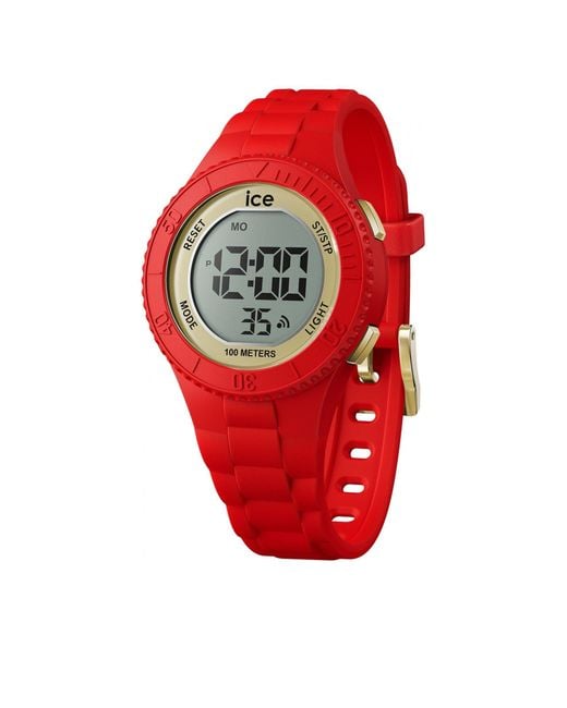 BoohooMAN Red Ice-watch 021620 Ice Digit 35mm Quartz Watch for men