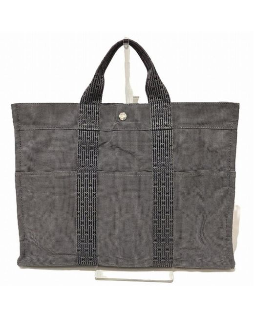 BoohooMAN Hermes Preloved Garden Party Tote Pm Canvas Unisex - Black Tote Bags for men
