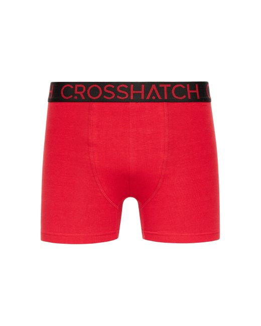 BoohooMAN Red Crosshatch Highlighter Boxers 3pk for men