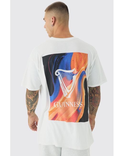 BoohooMAN Blue Oversized Guinness License Print T-Shirt for men